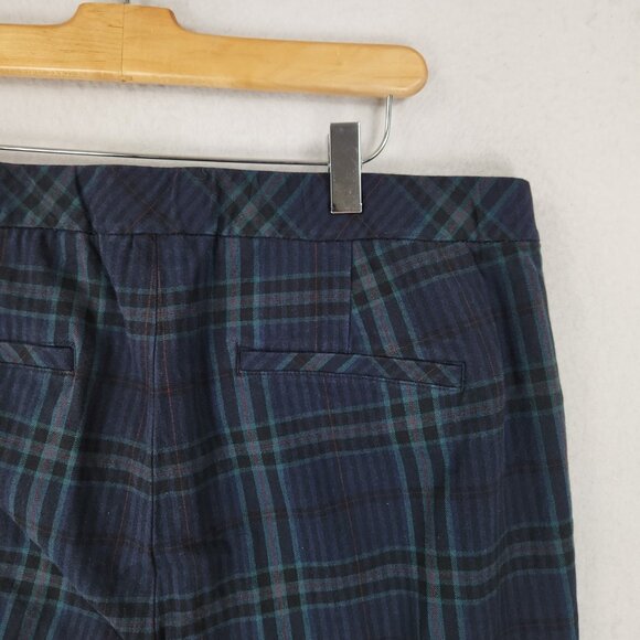 J Jill Pants Womens 16 Blue Tartan Plaid Premium Bi Stretch Straight Leg Classic - Picture 9 of 12